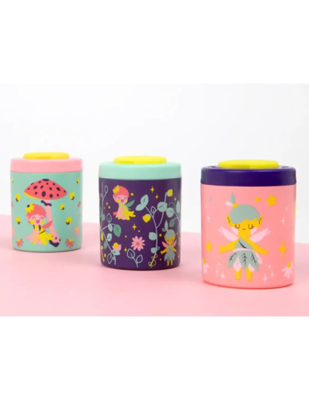 20161912FR-12,Ascutitoare plastic dubla cu container Fairy Tale MILAN - Set 12