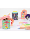 20161912FR-12,Ascutitoare plastic dubla cu container Fairy Tale MILAN - Set 12