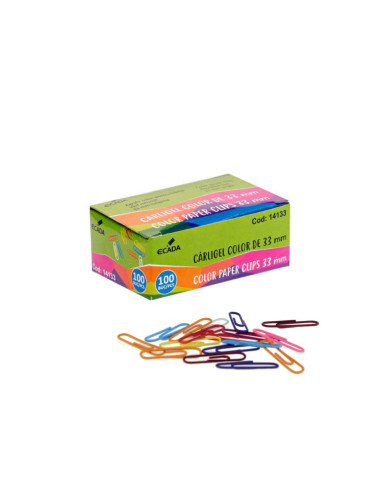 14133-10,Agrafe hartie 33 mm color ECADA - Set 10