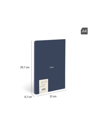 57242G48B-3,Caiet A4 48 file romana cusut Albastru MILAN - Set 3