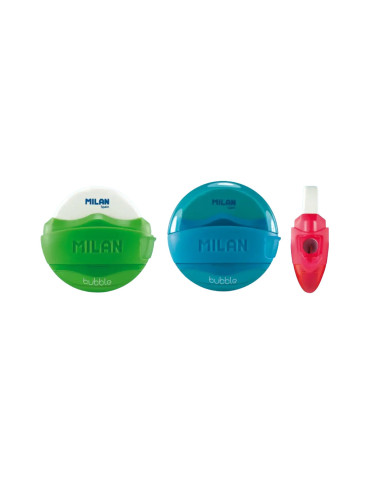 4704116-16,Ascutitoare cu radiera BUBBLE MILAN - Set 16