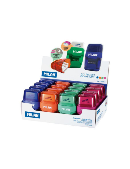 4703116-16,Ascutitoare cu radiera COMPACT MILAN - Set 16