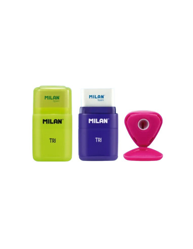 4700116-16,Ascutitoare cu radiera TRI MILAN - Set 16
