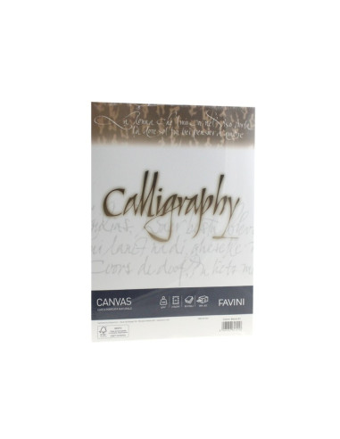 A690214,Hartie caligrafie A4 Canvas 100 g/mp Alb FAVINI