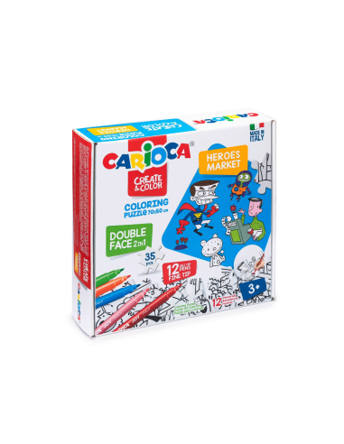 42940,Set puzzle + 12 carioci Heroes&Market CARIOCA