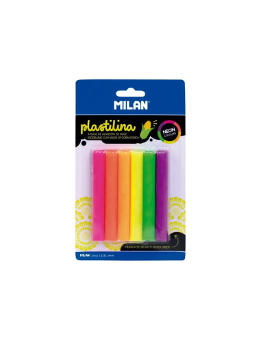 914706N,Plastilina 6x11.5 g Neon MILAN