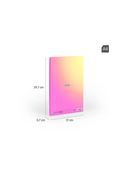 57243L48SNP,Caiet A4 48 file matematica cusut Roz Sunset MILAN