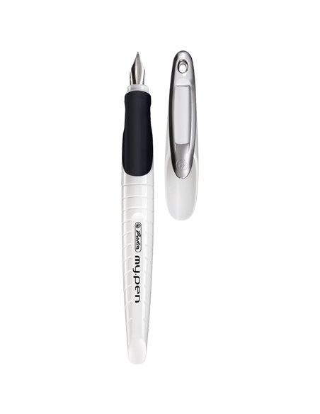 Stilou Herlitz My.Pen, penita M, blister, Negru/Alb