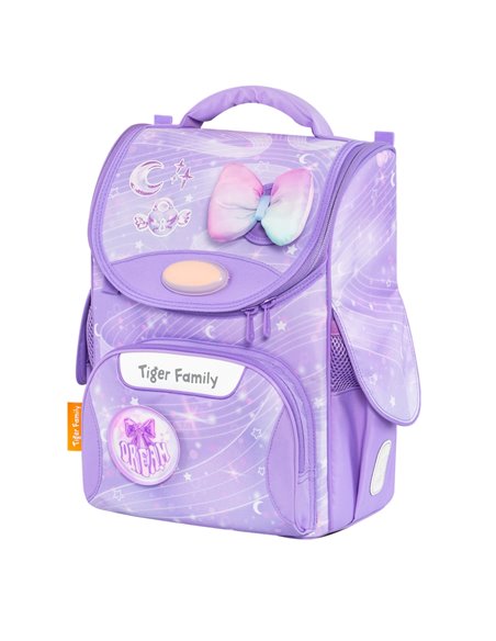 Ghiozdan scoala Tiger Family Nature Quest Pro, 35 x 31 x 19 cm, Motiv purple dreams