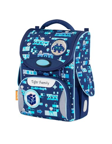 Ghiozdan scoala Tiger Family Nature Quest Pro, 35 x 31 x 19 cm, Motiv iceman wonders, Go ocean