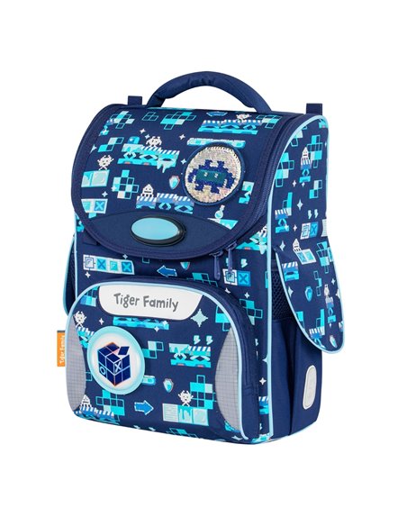 Ghiozdan scoala Tiger Family Nature Quest Pro, 35 x 31 x 19 cm, Motiv iceman wonders, Go ocean