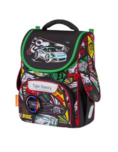 Ghiozdan scoala Tiger Family Nature Quest Pro, 35 x 31 x 19 cm, Motiv Speed round