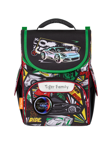 Ghiozdan scoala Tiger Family Nature Quest Pro, 35 x 31 x 19 cm, Motiv Speed round
