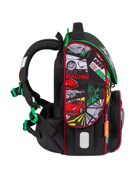 Ghiozdan scoala Tiger Family Nature Quest Pro, 35 x 31 x 19 cm, Motiv Speed round