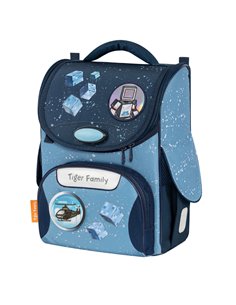 Ghiozdan scoala Tiger Family Nature Quest Pro, 35 x 31 x 19 cm, Motiv block city, Go green