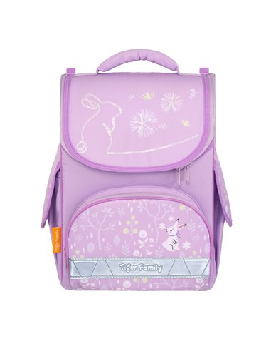 Ghiozdan scoala Tiger Family Nature Quest Lite, 35 x 31 x 19 cm, Motiv lavender forest