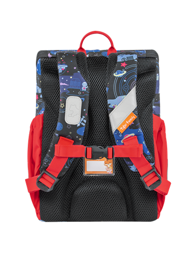 Ghiozdan gradinita Tiger Family Journey, 35 x 28 x 17 cm, Motiv cities in space