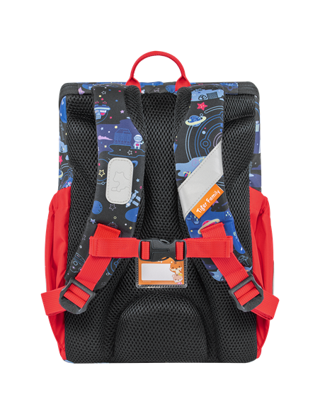 Ghiozdan gradinita Tiger Family Journey, 35 x 28 x 17 cm, Motiv cities in space