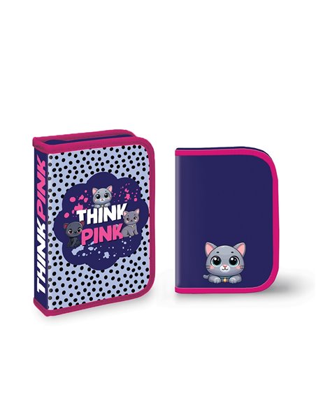 Penar echipat cu 1 fermoar si 2 extensii S-COOL SC3261, 32 piese, Think pink