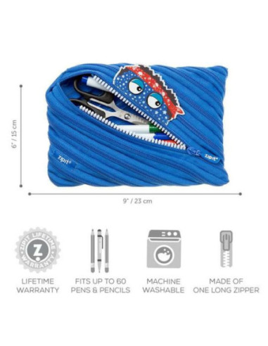 ZP-143982,Penar cu fermoar, ZIPIT Talking Monstar - Albastru royal