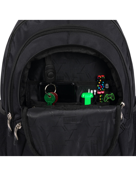 Ghiozdan St.Majewski St.Right Black, 4 compartimente, 2 buzunare, negru, BP05 / 619076