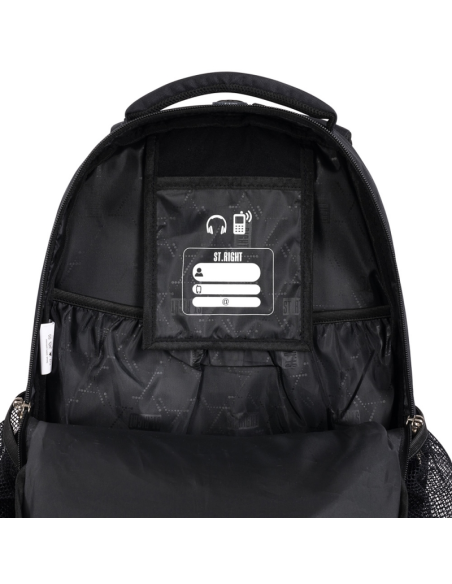 Ghiozdan St.Majewski St.Right Black, 4 compartimente, 2 buzunare, negru, BP05 / 619076