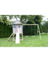 M60PP,Casuta de gradina Pastel Pink Adventure Cottage cu platforma, tobogan si leagan dublu (M60PP), Wendi Toys