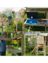 M60PP_GK,Casuta de gradina Pastel Pink Adventure Cottage cu tobogan, leagan dublu, modul sport si bucatarie (M60PP_GK), Wendi To