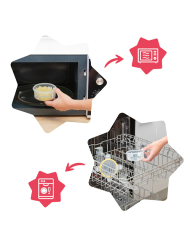 BB-B004306,Badabulle - Set 3 boluri ermetice Maxi 300 ml, pentru pastrarea hranei