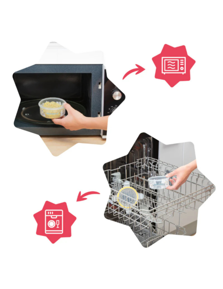 BB-B004306,Badabulle - Set 3 boluri ermetice Maxi 300 ml, pentru pastrarea hranei