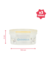 BB-B004306,Badabulle - Set 3 boluri ermetice Maxi 300 ml, pentru pastrarea hranei