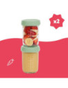 BB-B004307,Badabulle - Set 2 Boluri din sticla Badabowls pentru pastrarea hranei bebelusului