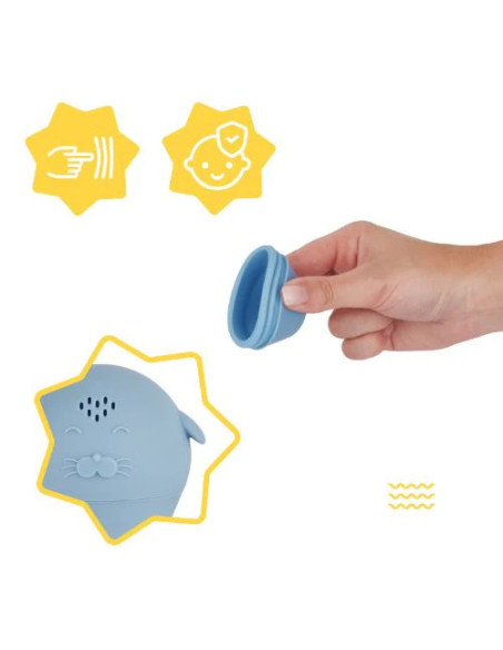 BB-B017025,Badabulle - Set de 4 jucarii de baie stropitoare din silicon