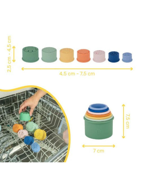 BB-B017026,Badabulle - Set 7 jucarii stivuibile pentru baie