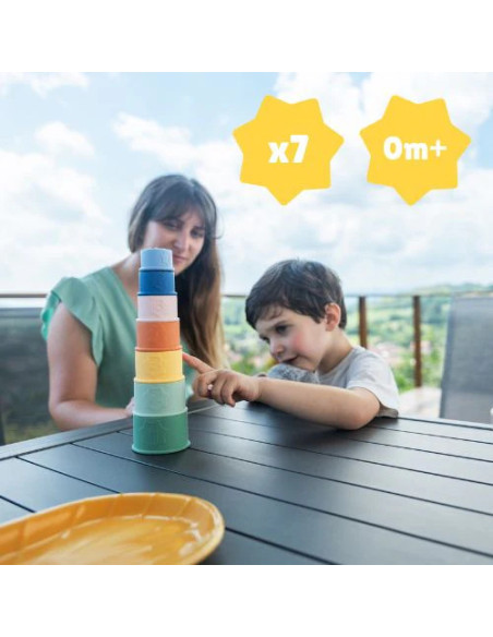 BB-B017026,Badabulle - Set 7 jucarii stivuibile pentru baie