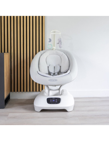 BB-1AU999RRIEU,Graco - Leagan electric Eluma Sway cu tehnologie inteligenta de detectare a plansului, pentru bebelusi, alb Rori