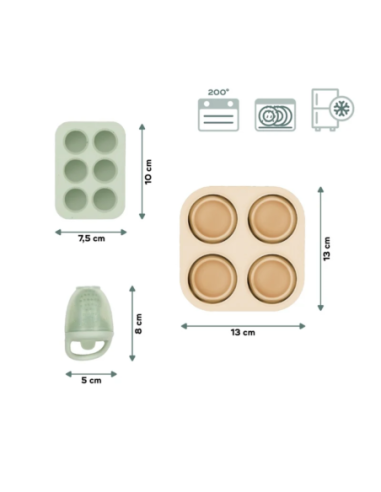 BB-A004411,Babymoov - Set recipiente din silicon si feeder pentru bebelusi