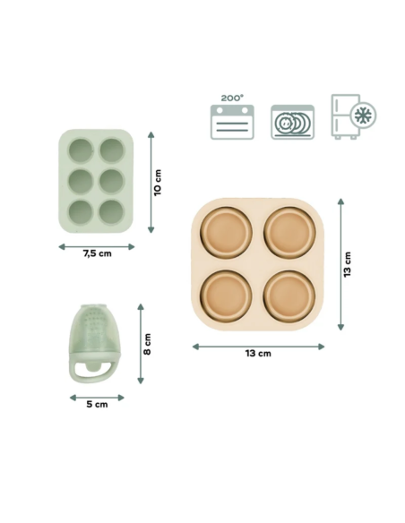 BB-A004411,Babymoov - Set recipiente din silicon si feeder pentru bebelusi