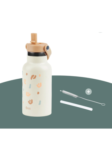 BB-A005010,Babymoov - Sticla termoizolanta din inox Little Explorer Animal Print Ivory