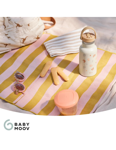BB-A005010,Babymoov - Sticla termoizolanta din inox Little Explorer Animal Print Ivory