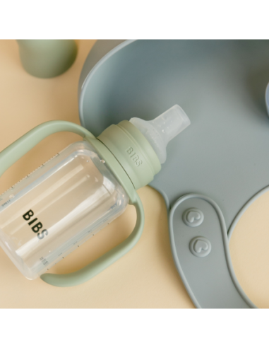 BB-50211216,BIBS - Set biberon tip Sippy Cup PP 150 ml cu cioc din silicon și sistem antipicurare, Ivory