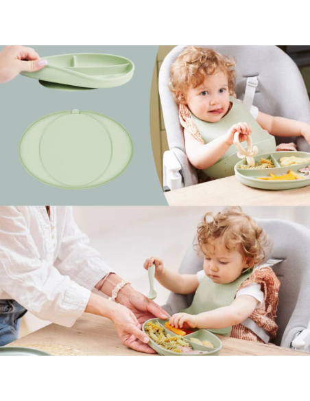 BB-A005208,Babymoov - Farfurie compartimentata din silicon cu 3 secțiuni – Mix’n’Match