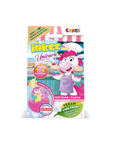 CRZ50781,Craze - Bila de baie Inkee cu surpriza unicorn cu diferite meserii
