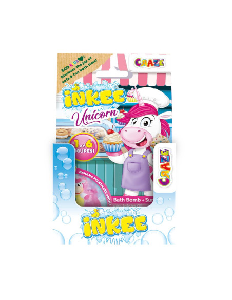 CRZ50781,Craze - Bila de baie Inkee cu surpriza unicorn cu diferite meserii