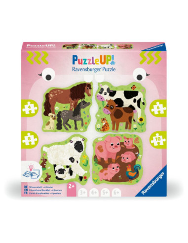RVSPC04001,Ravensburger - Puzzle Up animale de la ferma 4 puzzle contur 4 6 8 10 piese