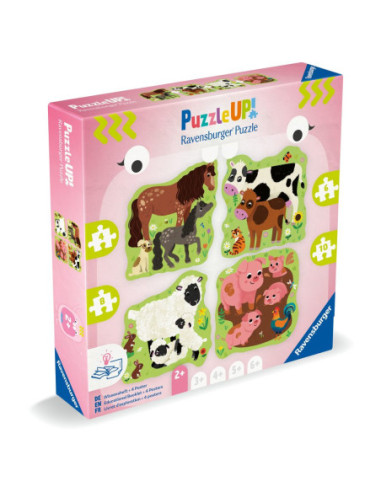 RVSPC04001,Ravensburger - Puzzle Up animale de la ferma 4 puzzle contur 4 6 8 10 piese