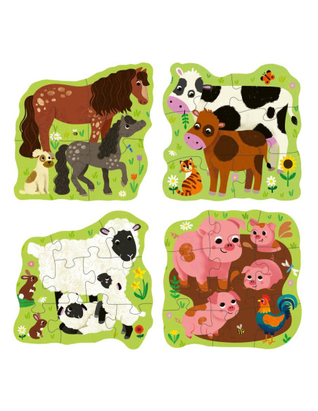 RVSPC04001,Ravensburger - Puzzle Up animale de la ferma 4 puzzle contur 4 6 8 10 piese