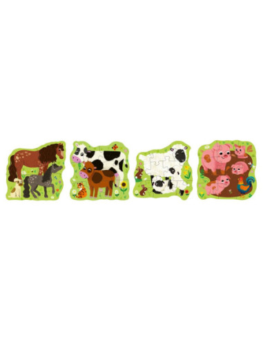 RVSPC04001,Ravensburger - Puzzle Up animale de la ferma 4 puzzle contur 4 6 8 10 piese