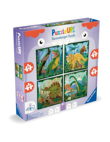 RVSPC04003,Ravensburger - Puzzle Up dinozauri 4 puzzle 25 36 42 56 piese