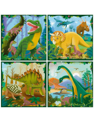 RVSPC04003,Ravensburger - Puzzle Up dinozauri 4 puzzle 25 36 42 56 piese